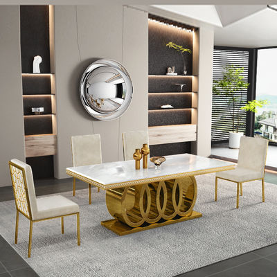 直角型ステンレス鋼 オーバーサイズの食卓 座席容量 4-8