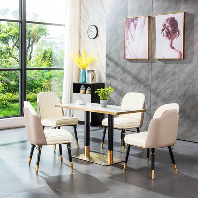 購入 ホテル用 スクウェア・マーブル・トップ・ステンレス・スティール交渉テーブル online manufacture